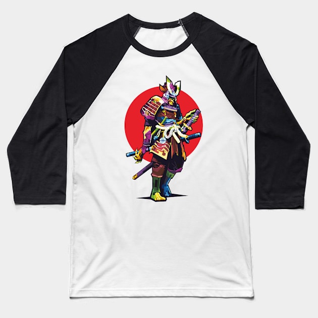 Ghost Samurai Baseball T-Shirt by Alkahfsmart